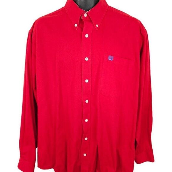 Vintage Cinch Western Shirt Mens Size Large Red Y2K OVERSIZED Relaxed Fit - Picture 1 of 6